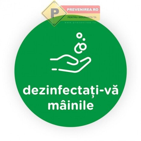 Semn verde dezinfectati mainile