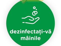 Semn verde dezinfectati mainile